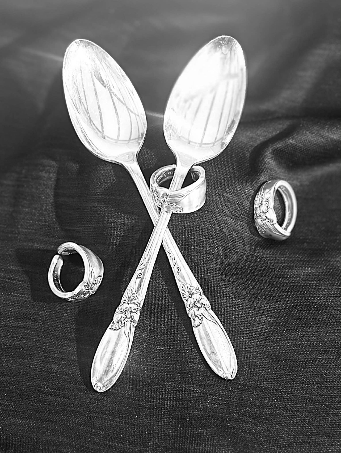 Beautifully Crafted 1953 White Orchid Pattern Spoon Ring